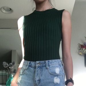 Dark emerald Green ribbed tank 🌺🌺🌺